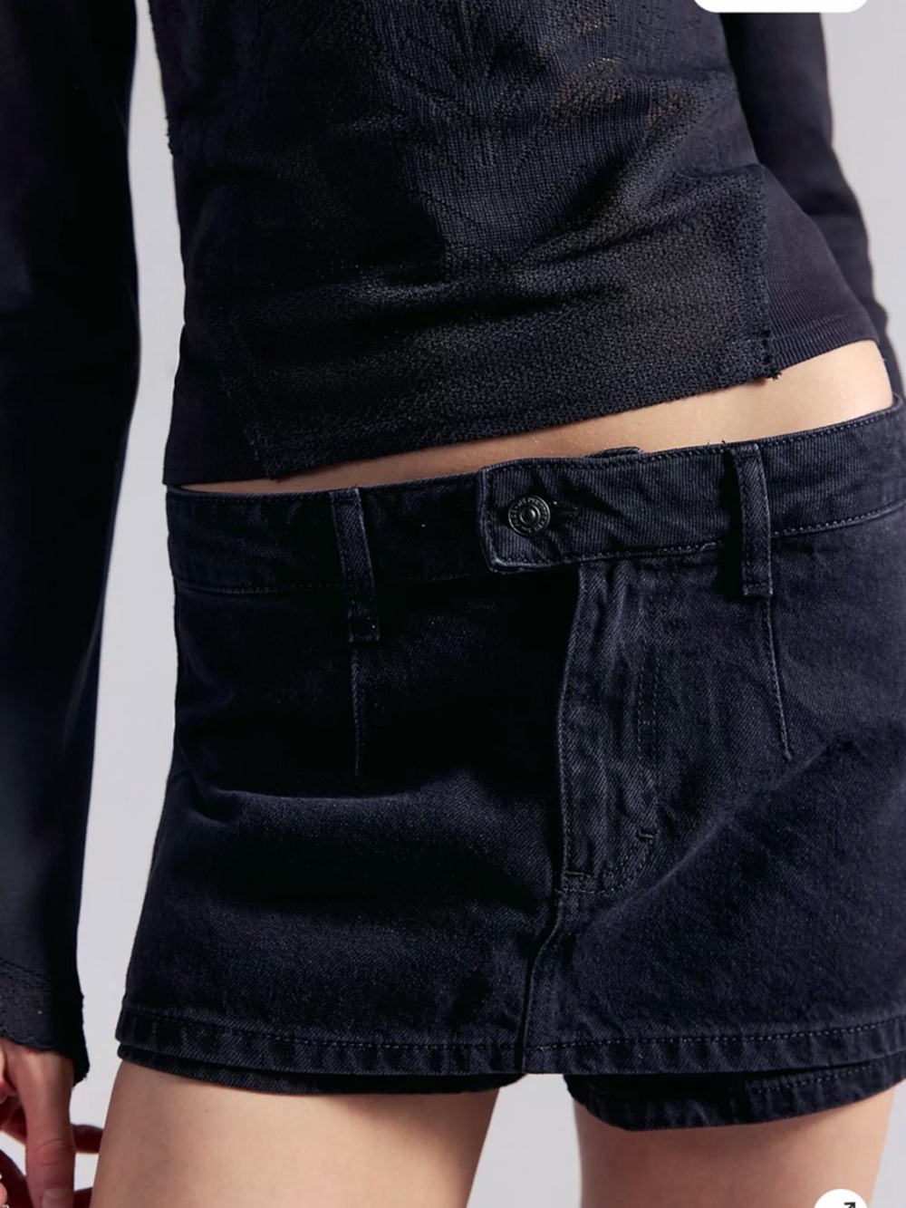 We The Free Black Corduroy Shortie Shorts
